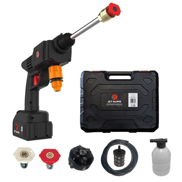 Jet Hawk - Portable Cordless High-Pressure Washer with 6 Spray Nozzles