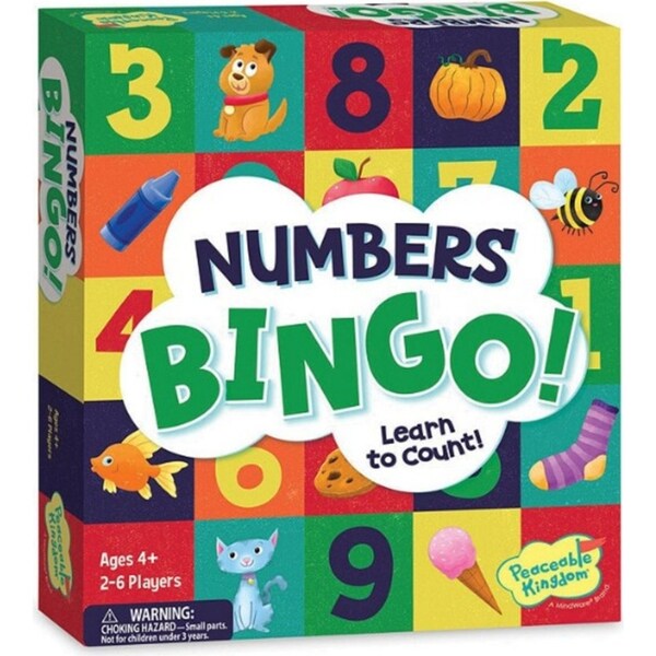 Peaceable Kingdom Numbers Bingo Learn To Count Board Game Kids Play Set 4y+