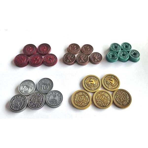 80pc Stonemaier Games Scythe & Expeditions Metal Coins TTRPG Game Accessory