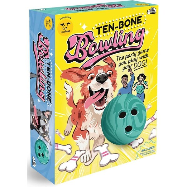 Big Potato Ten Bone Bowling w/ Dog Ball Family Party Game 2-10 Players Set 6y+