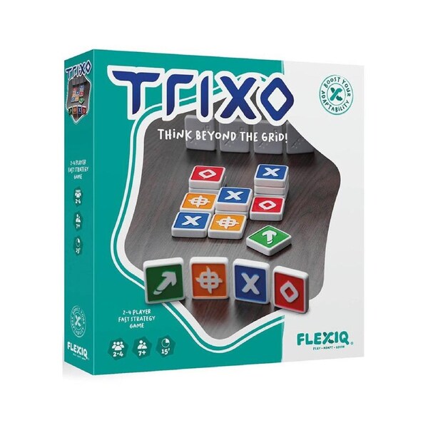 FlexiQ Trixo Fast Strategy Tile Board Game Family Party 2-4 Players Set 7y+