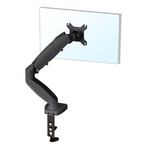 Altus Single Monitor Standard Mount Gas Spring Adjustable Monitor Arm Black