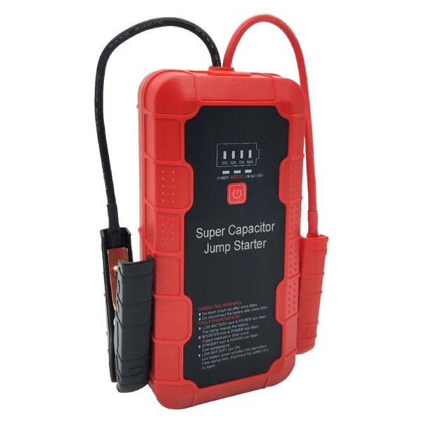 800A Super Capacitor Battery-Less Car Jump Starter 12V Extremely Safe Portable Emergency Vehicle Battery Booster