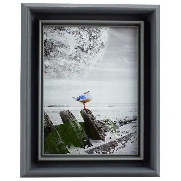 Homeware Photo Frame Bird Print Dark Blue/ Grey Design 6"x8"