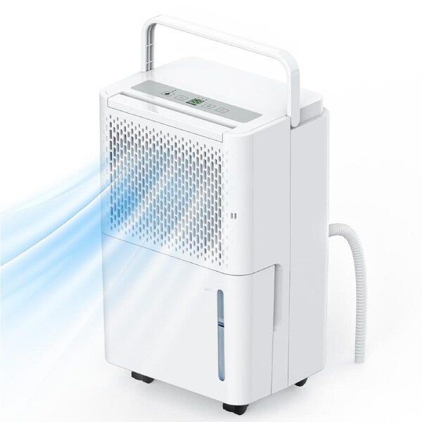 Yopower Air Dehumidifier for Home, 10L/Day Dehumidifiers with 2100ML Water Tank, 2 in 1 Multi Function Air Dehumidifier & Purifier with Drainage Hose