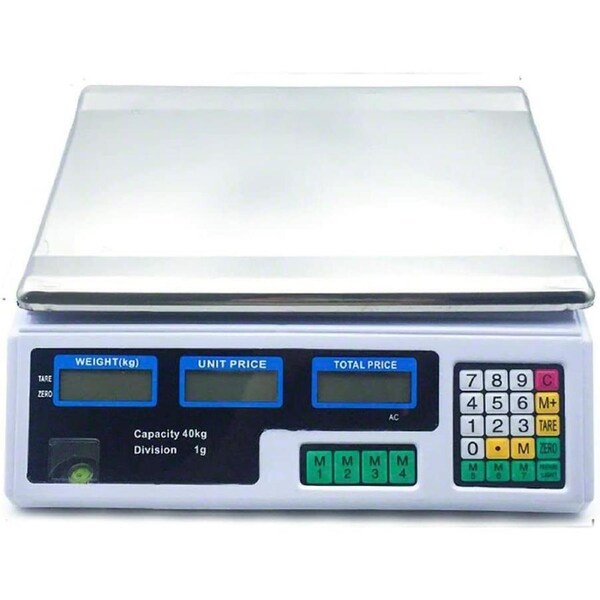 Kitchen Scale Digital Commercial Shop Electronic Weight Scales Food 40KG WH