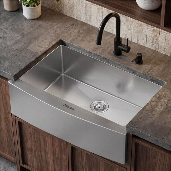 ALFORDSON Farmhouse Kitchen Sink 81x50cm Stainless Steel Basin Single Bowl