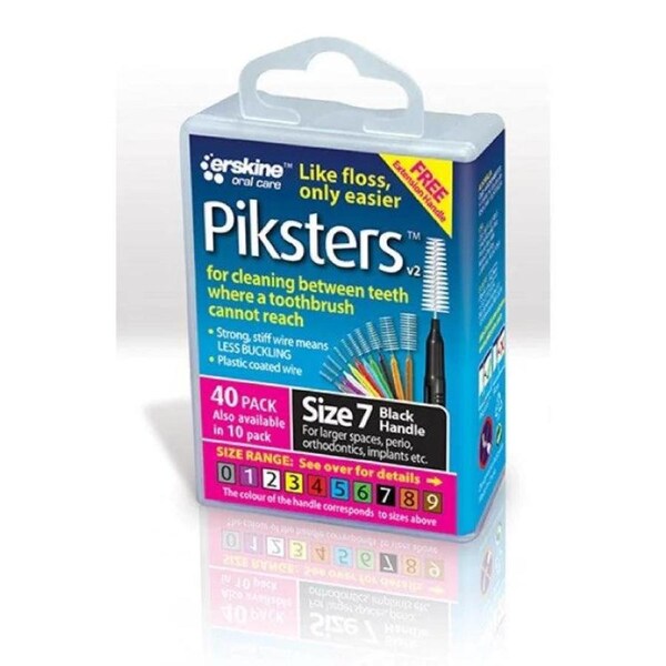 Piksters Size 7 Black 40 Pack