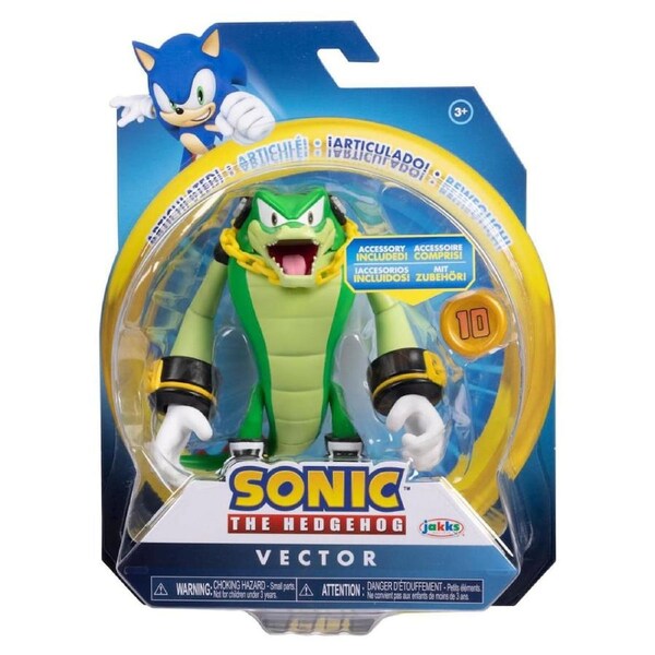 Sonic The Hedgehog Vector with Super Ring 4 inch Articulated Figure