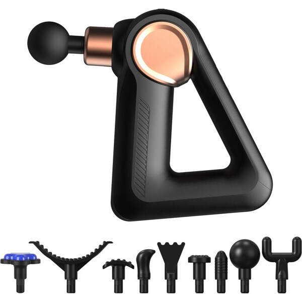 FitSmart FS-5500 Massage Device Gun Cooling Head 9 Attachments Black