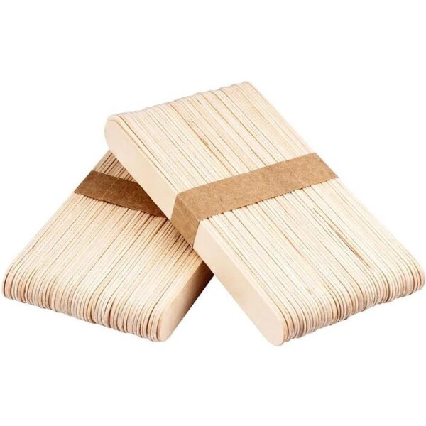 100 Pack Large Wide Wax Sticks, Craft Sticks Applicator Spatula, Wood Wax Spatula Applicator, Body Hair Removal Stick, Icecream Making Stick
