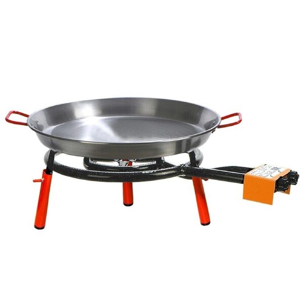 Garcima 46cm Valencia Paella Table Top Gas Burner Set - Carbon Steel