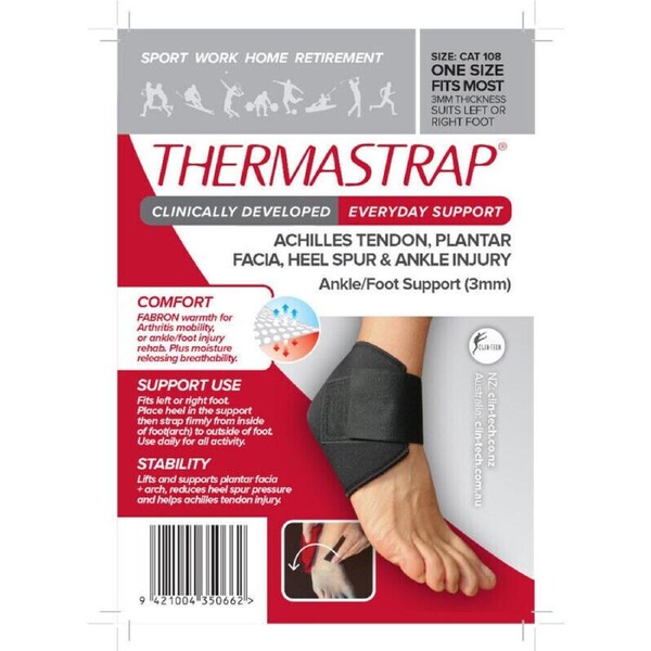 Thermastrap Ankle/Foot Support 3mm - One Size - Black