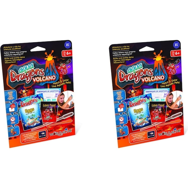 2x Aqua Dragons I'm Red Food Refill Kids/Childrens Interactive Toy Playset 6+