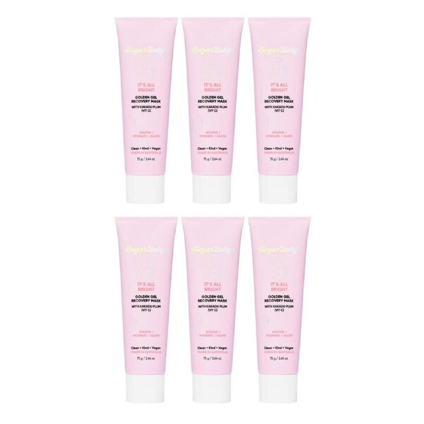 6x SugarBaby It's All Bright Golden Gel Recovery Mask With Kakadu Plum (Vit C) 75g