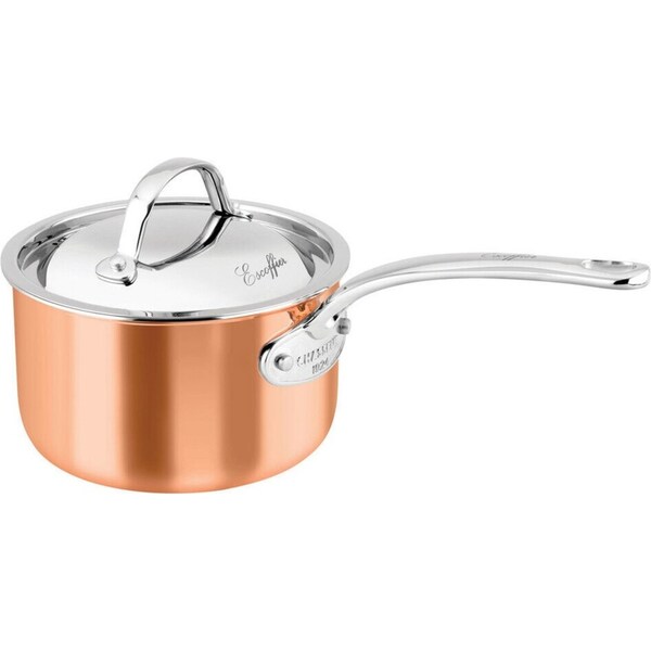 Chasseur Escoffier Induction Saucepan 14cm / 1L W/ Helper Handle Copper