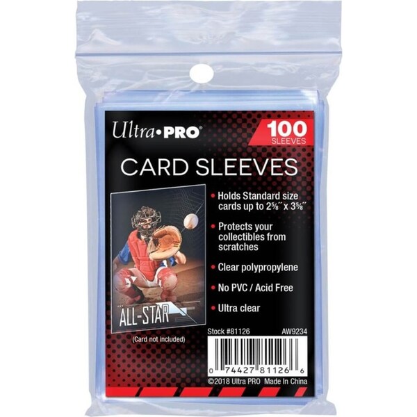 Ultra Pro 2.5 inch x 3.5 inch Soft Card Sleeves 100 Pack