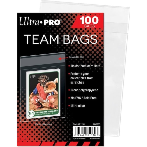 Ultra Pro Team Bags Card Sleeves Resealable 100 Pack