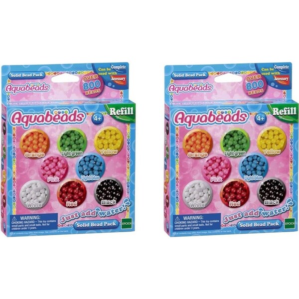 2x Aquabeads Solid Bead Pack Kids/Childrens Interactive Play Toy Playset 4+