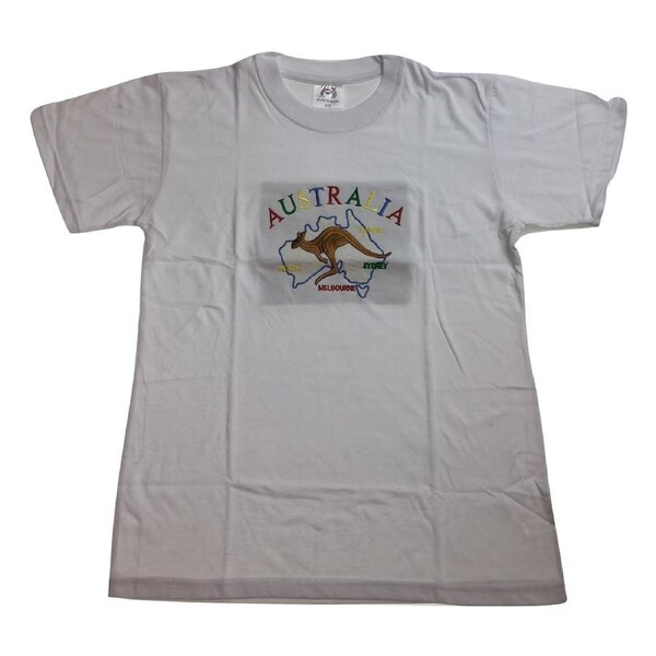 Adult Australia Kangaroo T Shirt Tee 100% Cotton Top Aussie Day - White L