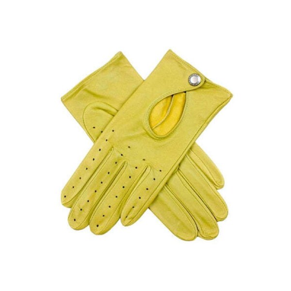 Dents Thruxton Womens Leather Driving Gloves Unlined - Lime 8