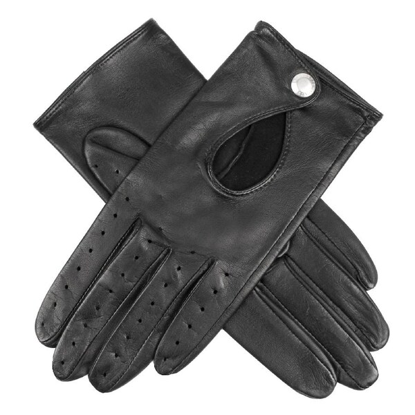 Dents Womens Classic Unlined Leather Driving Gloves - Black Large