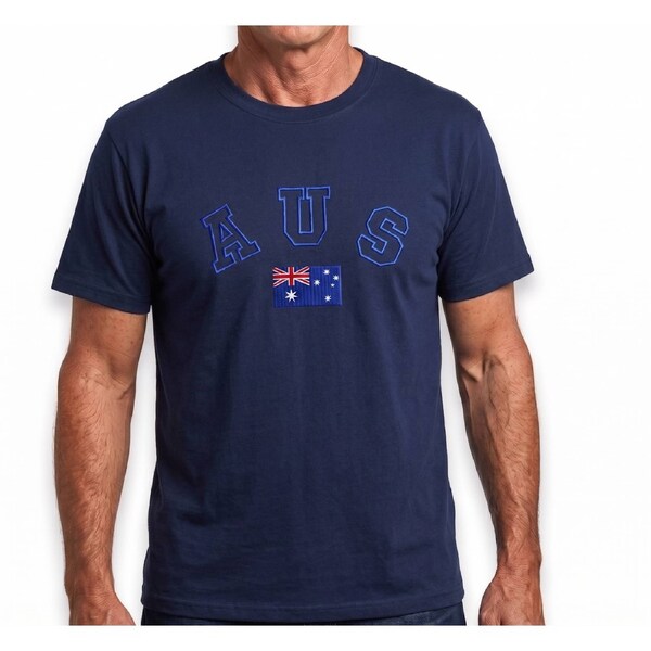 Mens Australia T Shirt Australia Day Cotton Blend Souvenir - Navy Blue L