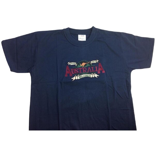 Mens Australia T Shirt Australia Day Cotton Blend Souvenir - Navy Blue XS