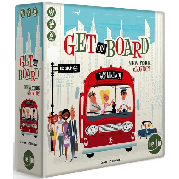 Iello Get On Board Card Strategy Tabletop Family Party Transport Board Game 8y+