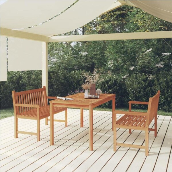 3 Piece Garden Dining Set Solid Wood Teak vidaXL