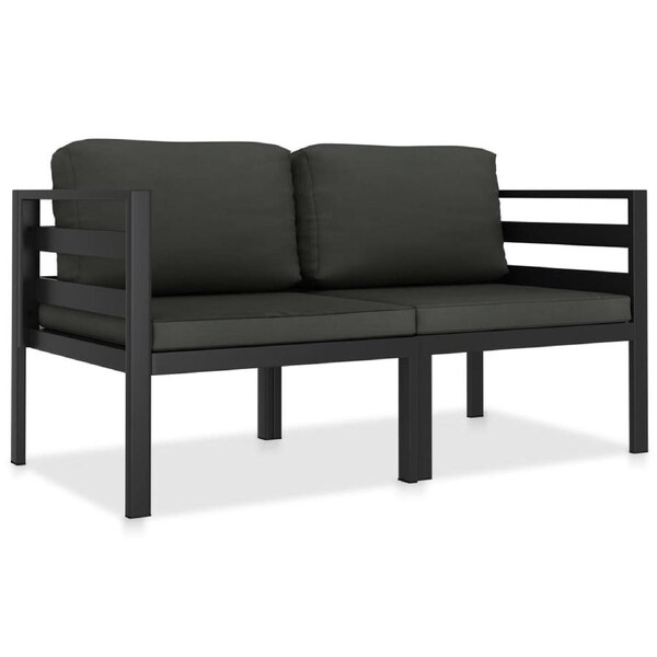 2 Piece Garden Sofa Set with Cushions Aluminium Anthracite vidaXL