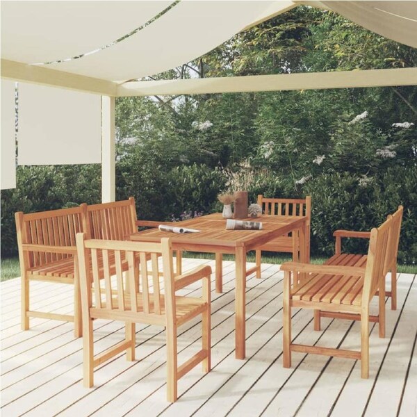 5 Piece Garden Dining Set Solid Wood Teak vidaXL