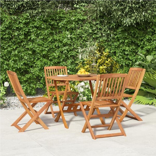 5 Piece Garden Dining Set Solid Wood Acacia vidaXL