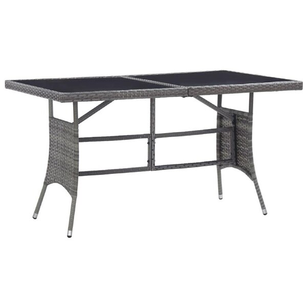 Garden Table Grey 140x80x74 cm Poly Rattan vidaXL