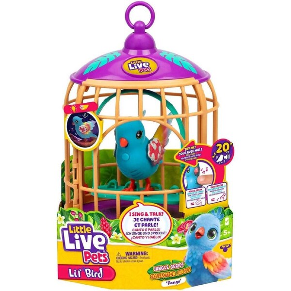 Little Live Pets - Lil' Bird S15 Bird & Cage - Jungle Series Pango
