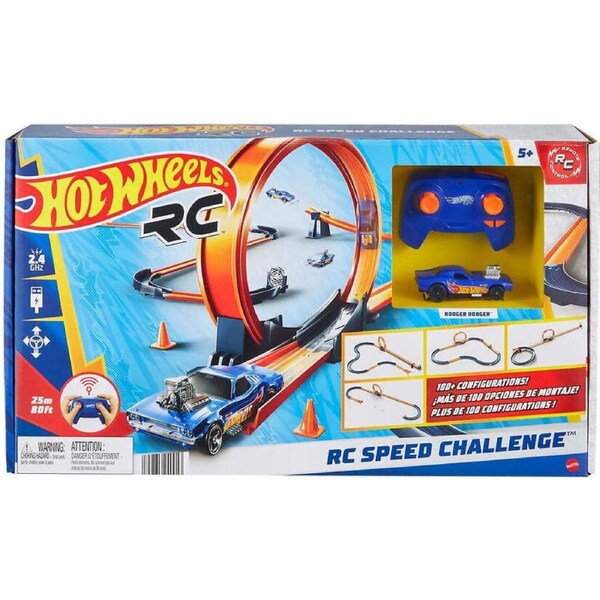 Hot Wheels - 1:64 Remote Control Speed Challenge Track Set - Mattel