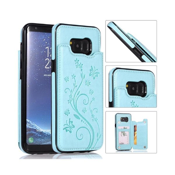 For Samsung Galaxy S8 Leather Cover Wallet - Green