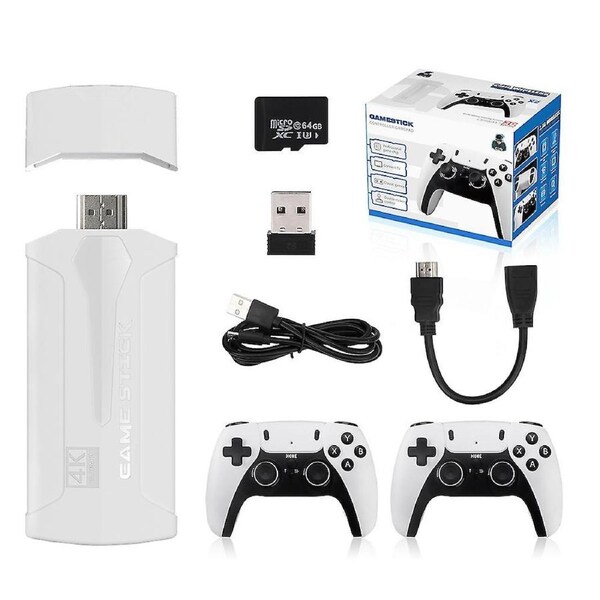 M8 Plus Retro Video Game Console 2.4g Wireless Console Game Stick 4k 64gb 20000 Games Portable Game Console For Tv