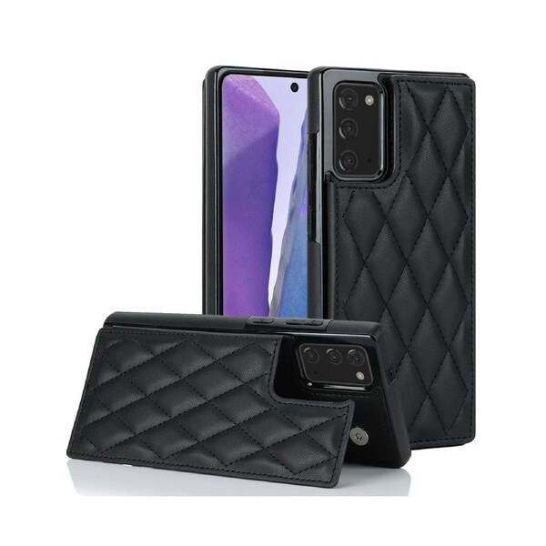 3 Cards Leather Case for Samsung Galaxy Note 20, RFID Blocking Material to Protect Card Data - Black