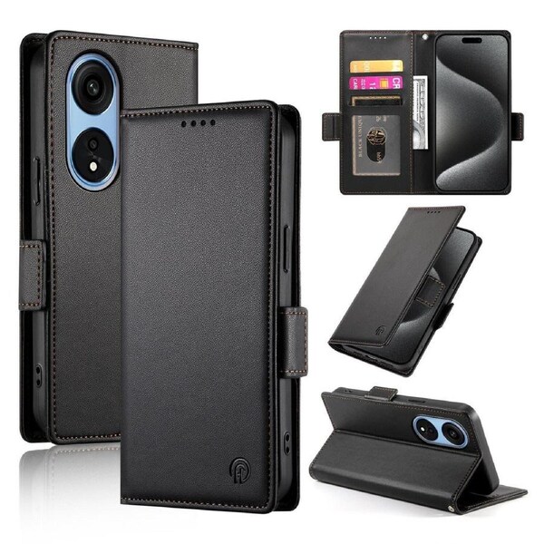 Wallet Case for Oppo A1 PRO,Slim Protective Shockproof Case With Card Holder,Premium PU Leather Kickstand-Black