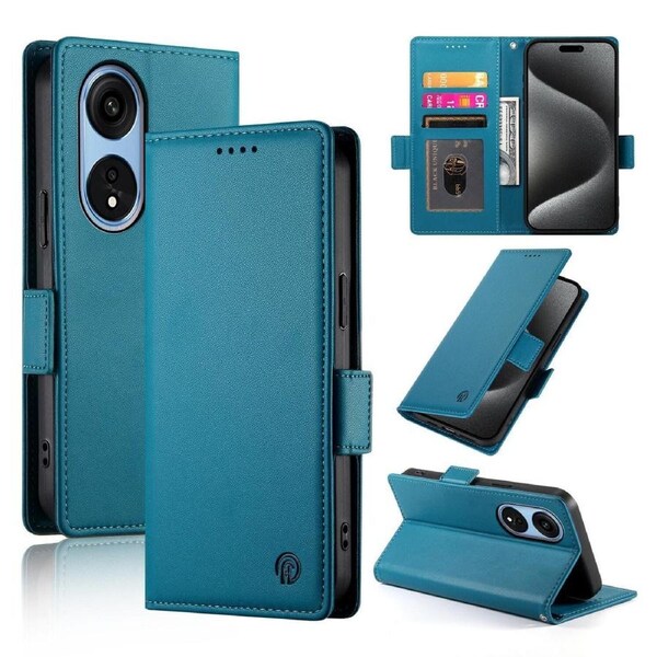 Wallet Case for Oppo A1 PRO,Slim Protective Shockproof Case With Card Holder,Premium PU Leather Kickstand-Blue