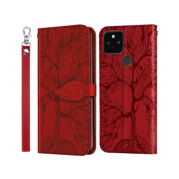 For Google Pixel 5 Cover with Kickstand - Red