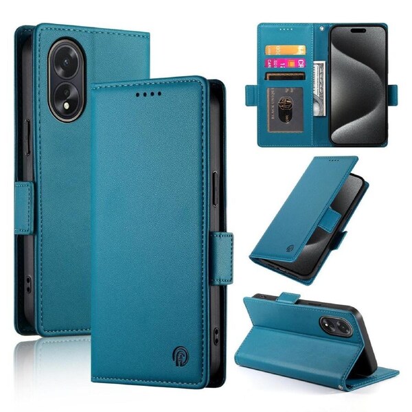 Wallet Case for Oppo A18 4G/A38 4G,Slim Protective Shockproof Case With Card Holder,Premium PU Leather Kickstand-Blue