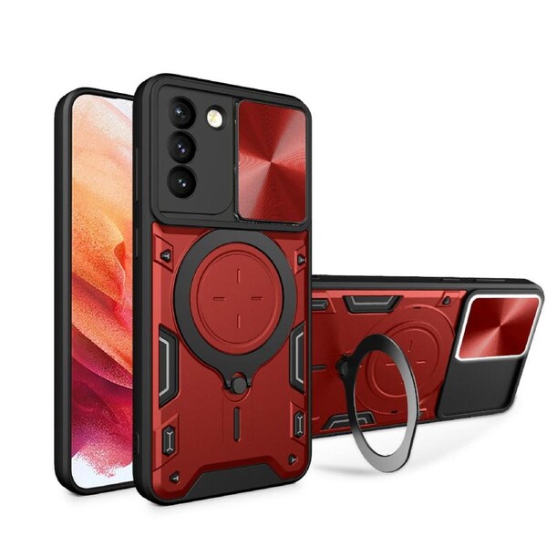 For Samsung Galaxy S21 Plus Case, Magnetic Support Car Mount Magnetic Military Shell - Red