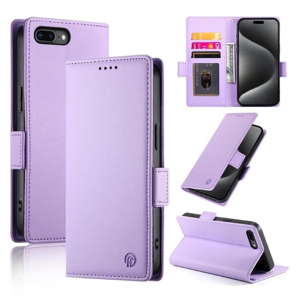 Wallet Case for IPhone 7 Plus/IPhone 8 Plus,Slim Protective Shockproof Case With Card Holder,Premium PU Leather Kickstand-Purple
