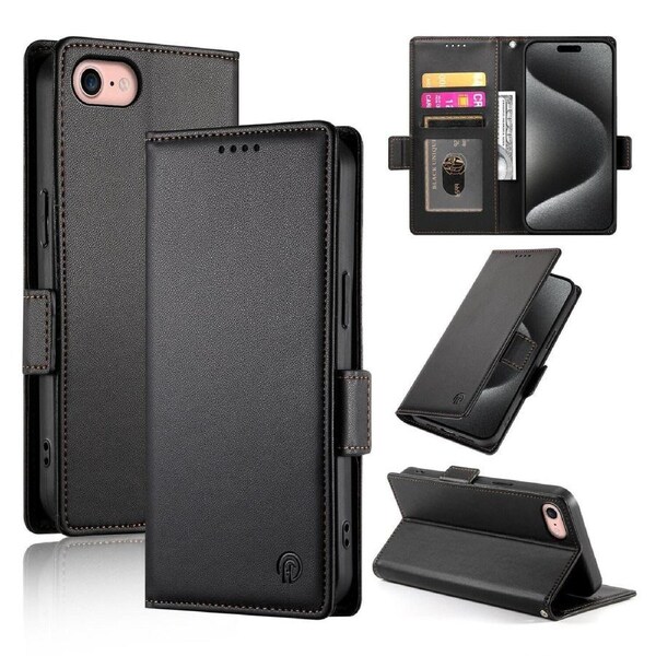 Wallet Case for IPhone 7/IPhone 8,Slim Protective Shockproof Case With Card Holder,Premium PU Leather Kickstand-Black