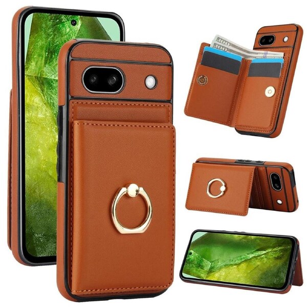 Google 8A Case With Card Holder,Military Grade Drop Protection,Durable Shockproof Cover-Brown