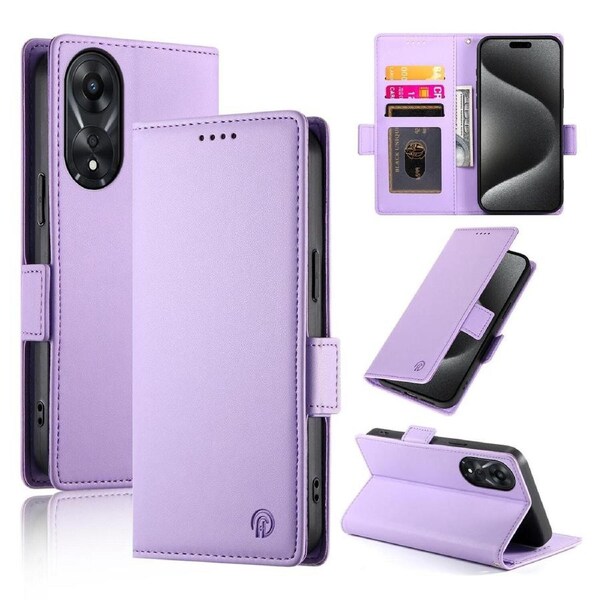 Wallet Case for Oppo A78 5G/A58 5G,Slim Protective Shockproof Case With Card Holder,Premium PU Leather Kickstand-Purple