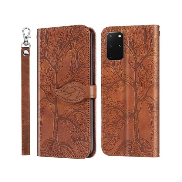 For Samsung Galaxy S20 Plus Cover with Kickstand - Brown