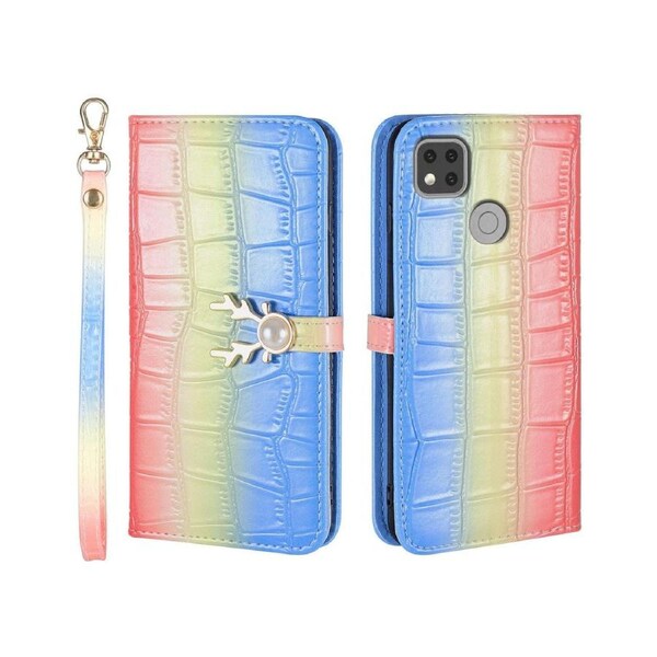 For Redmi 9C Cover Wallet - Blue